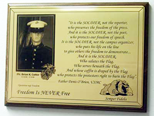 military poem plaque